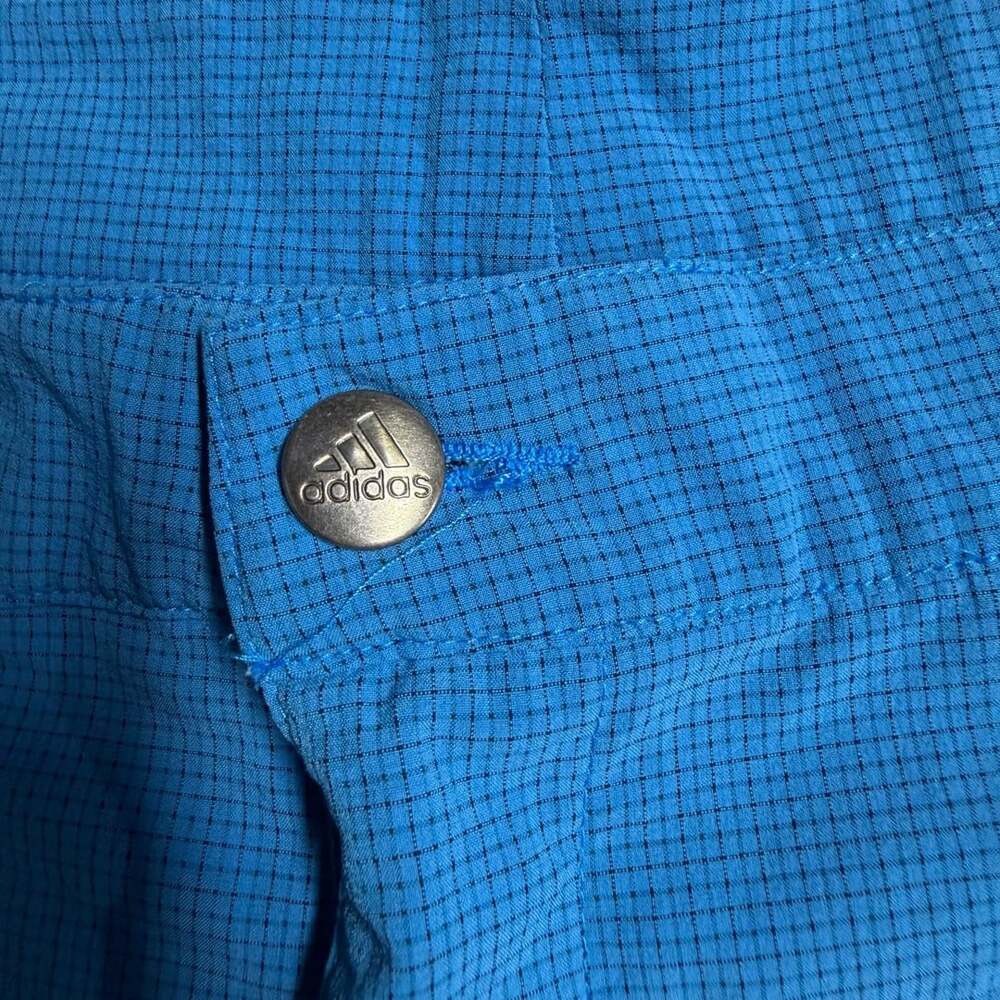 Adidas Golf Shorts Blue Grid Pattern Performance Stretch - Picture 6 of 10